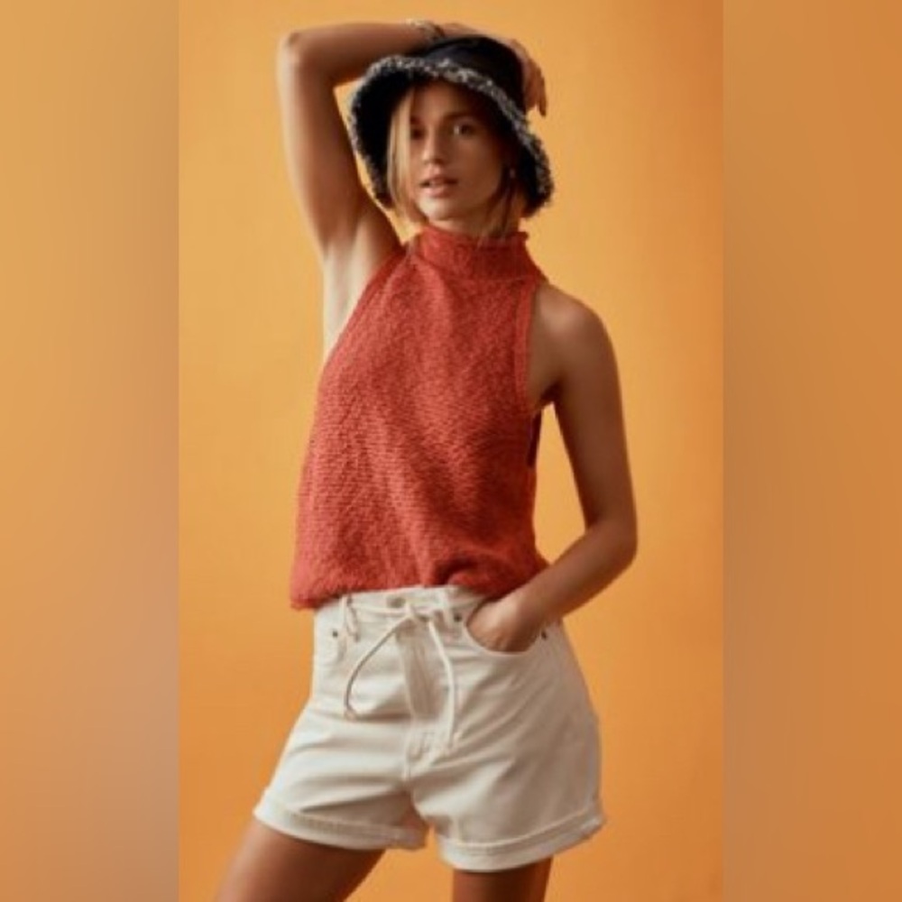Anthropology Pilcro Rolled Mock Neck Sweater Tank